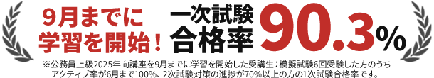 9月までに学習開始！一次試験合格率90.3％