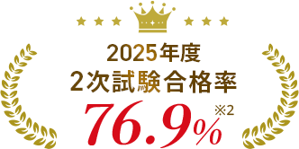 2025年度2次試験合格率76.9%